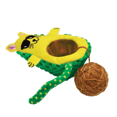 KONG Cat Toys Wrangler AvoCATo Crinkle Textured Catnip