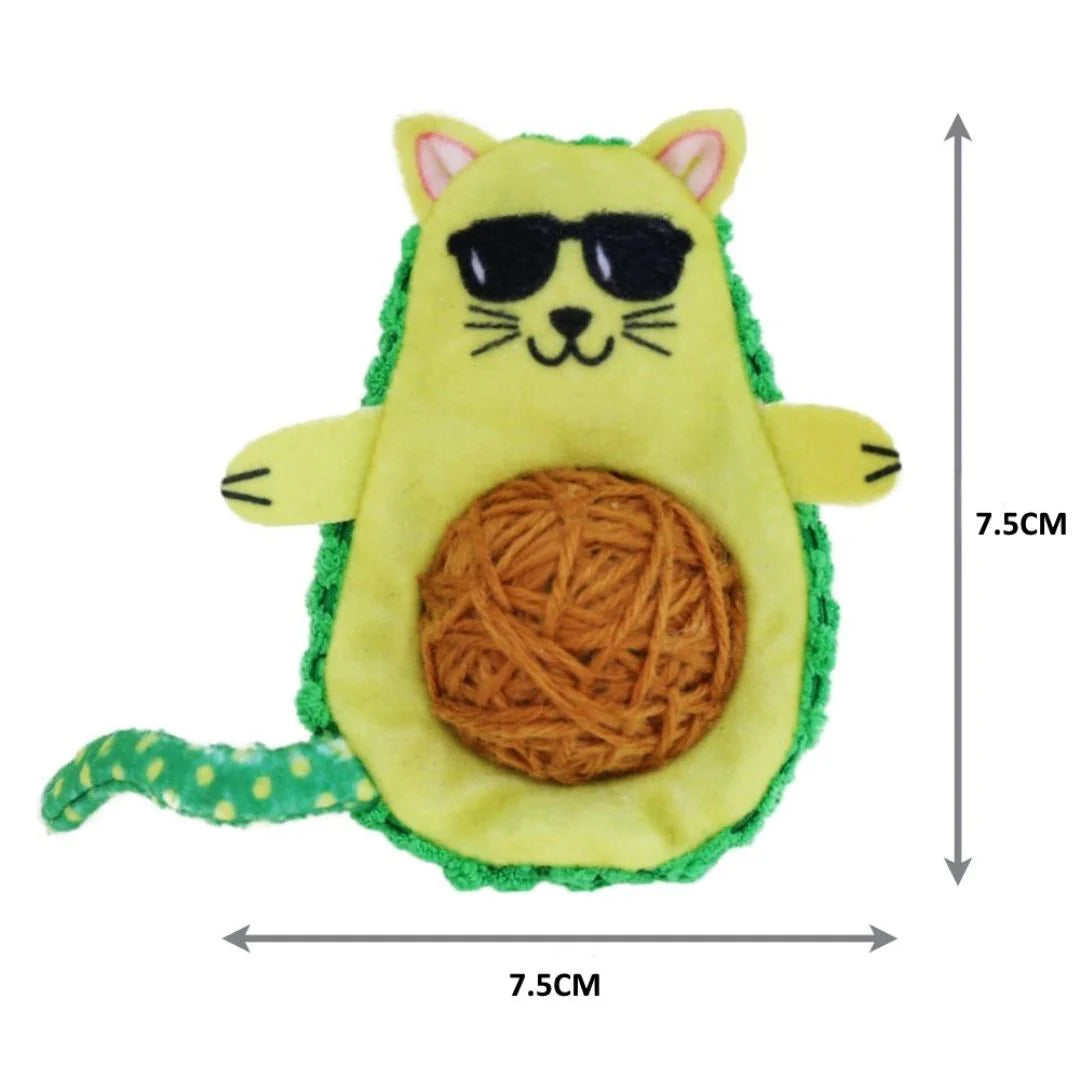 KONG Cat Toys Wrangler AvoCATo Crinkle Textured Catnip