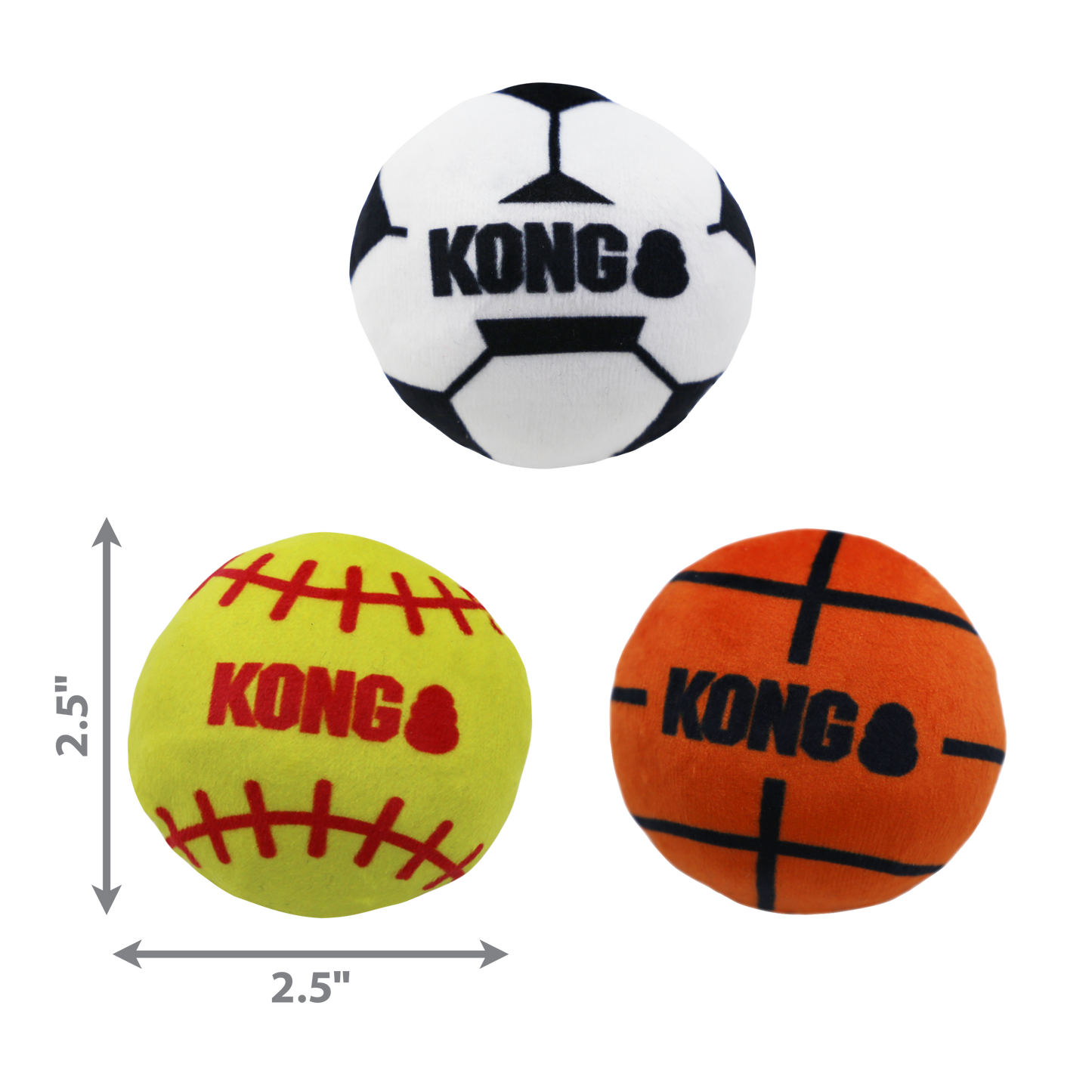 KONG Cat Toys CAT SPORT BALLS 2-PK ASSORTED