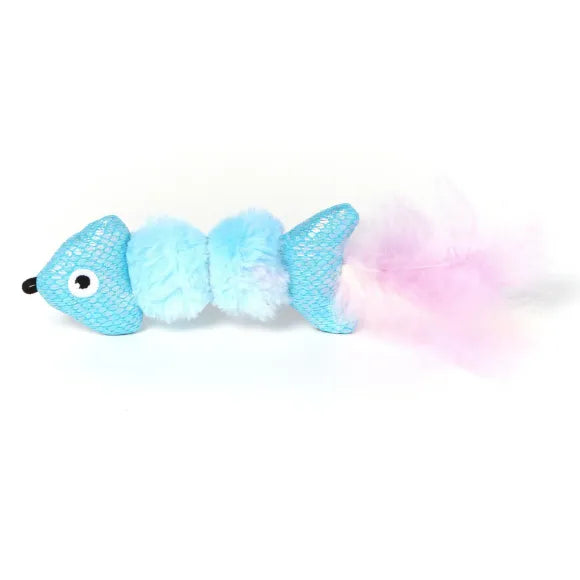 GIGWI Cat Toy - Catch & Scratch Ice Cream Crinkle Fish