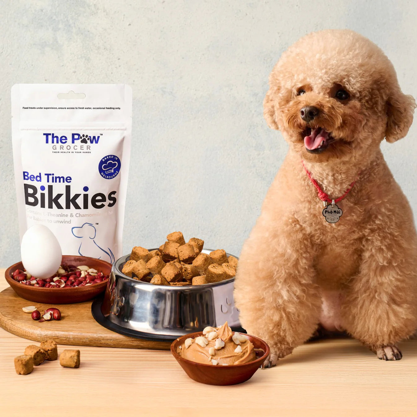 The Paw Grocer - Dog Treats Peanut Butter Bed Time Bikkies 150g