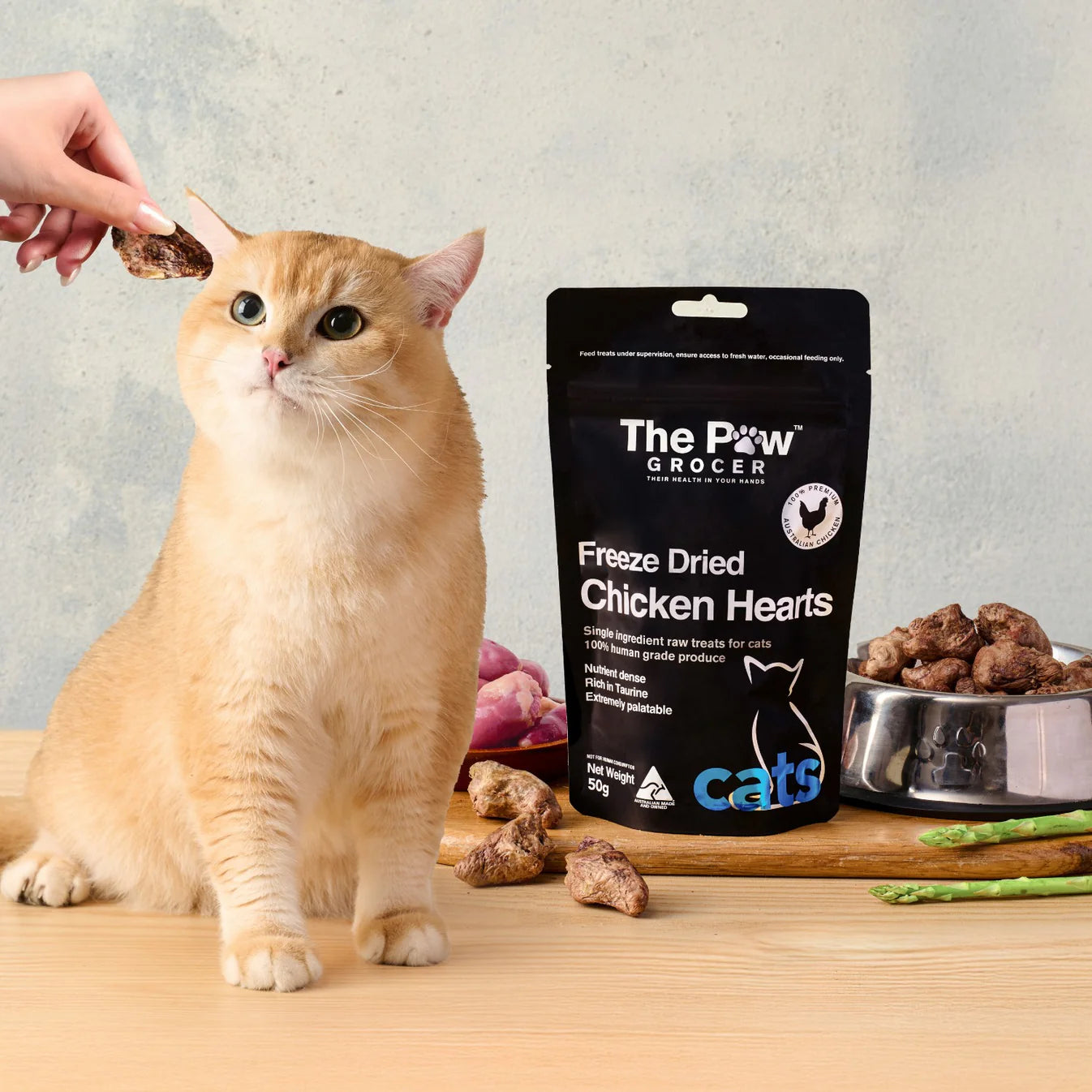The Paw Grocer - Freeze Dried Chicken Hearts for Cats 50g