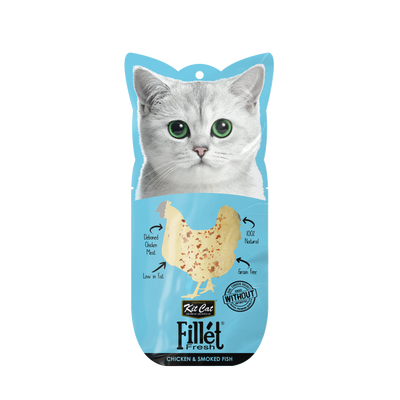 Kit Cat Fillet Fresh Cat Treat Grilled Chicken and Smoked Fish 30g