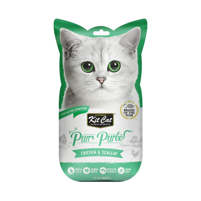 Kit Cat Purr Puree Cat Treat Chicken & Scallop 4x15g
