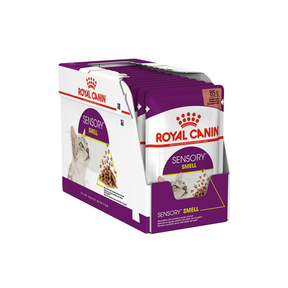 Royal Canin Sensory Smell cat food packaging on a white background