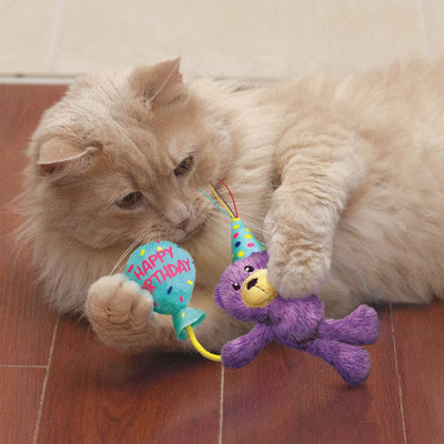 KONG Cat Toy Occasions Birthday Teddy
