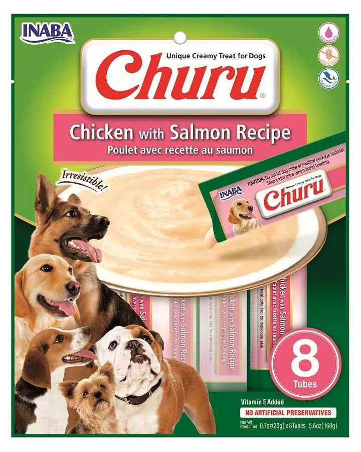 INABA Dog Churu Puree Chicken & Salmon Recipe 160G