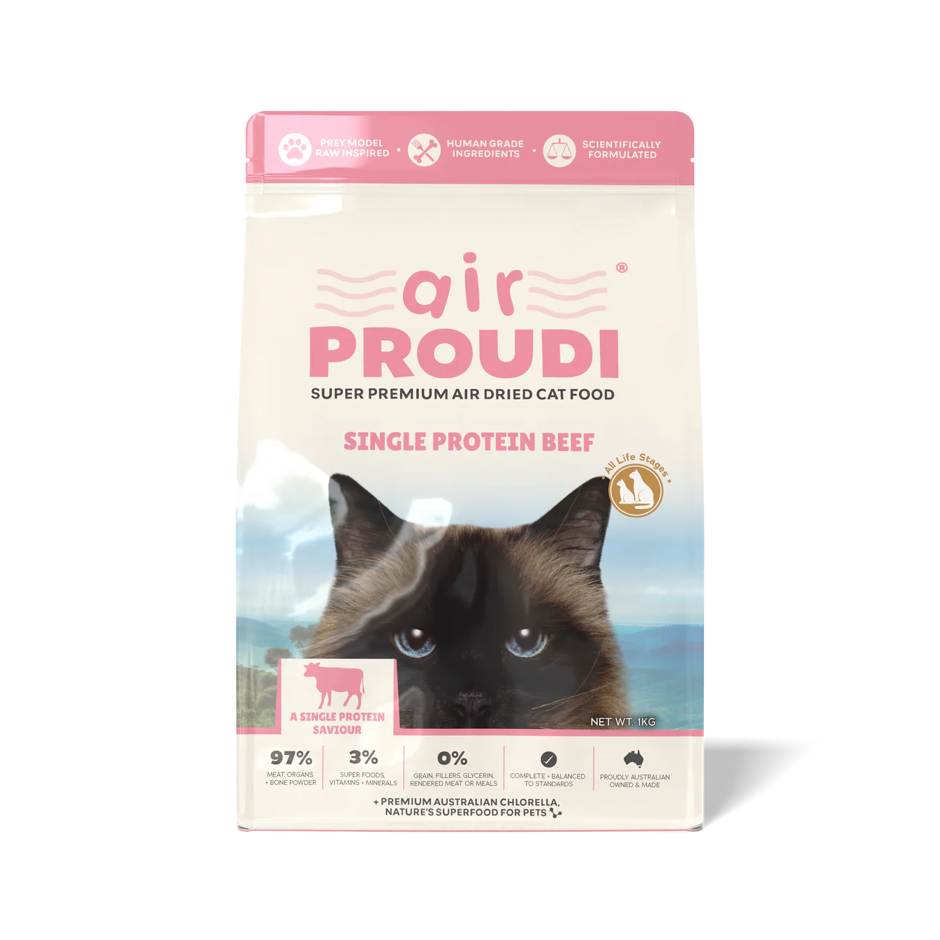 Air Proudi Air Dried Cat Food - Single Protein Beef