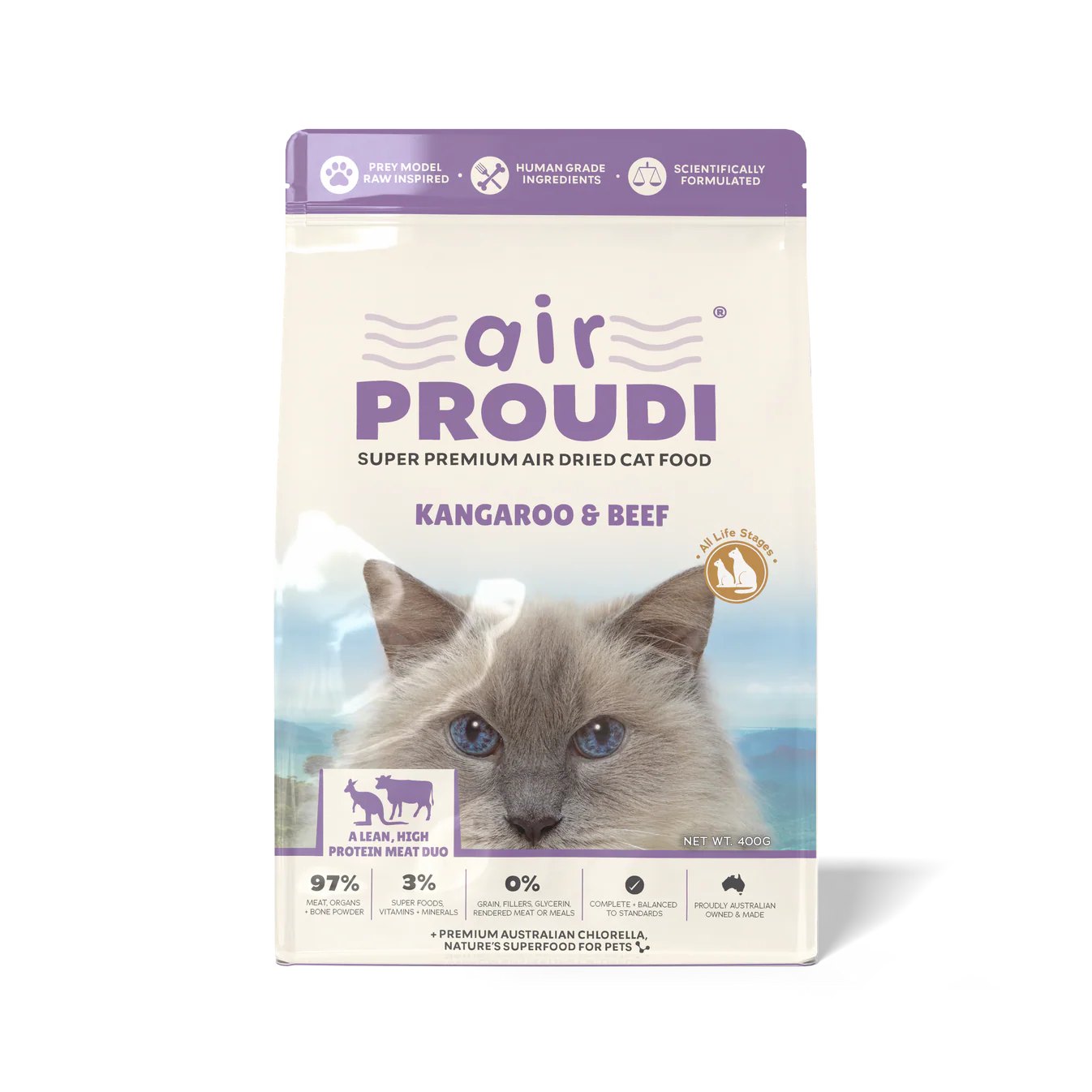 Air Proudi Air Dried Cat Food - Kangaroo & Beef