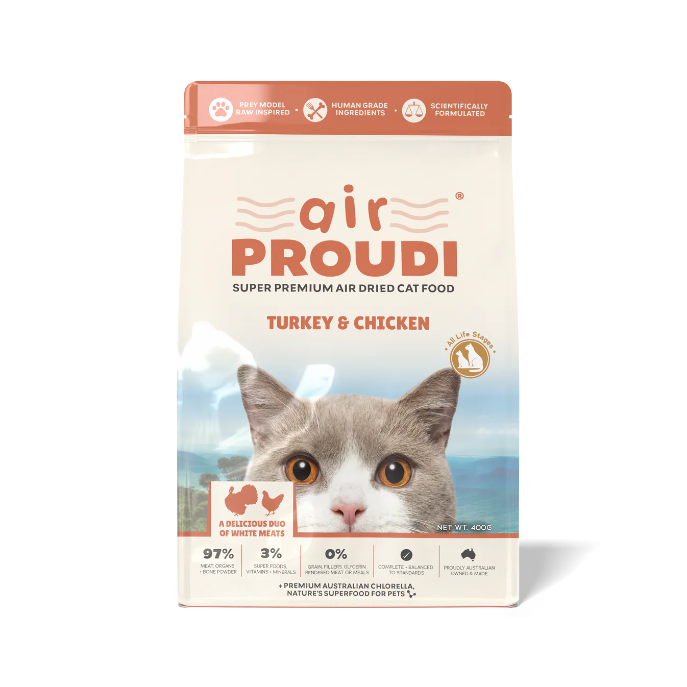 Air Proudi Air Dried Cat Food - Turkey & Chicken