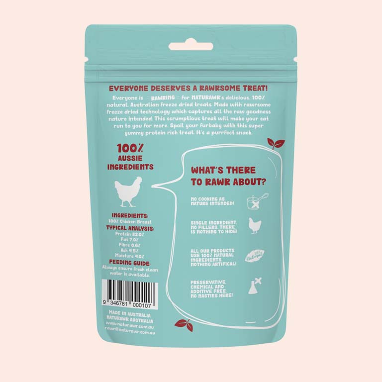 Naturawr Freeze-Dried Cat Treats Chicken Gems 50g