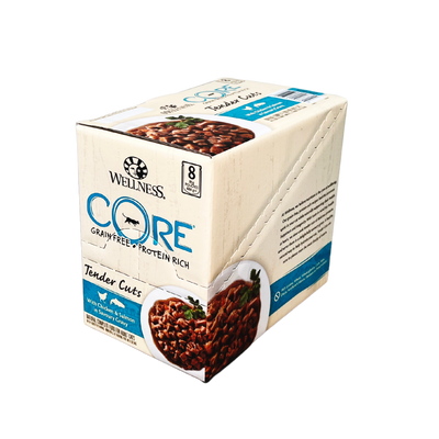 WELLNESS Core Wet Cat Food Tender Cuts With Chicken & Salmon in Savoury Gravy 85g x 8