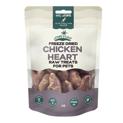 Nature Island Freeze Dried Chicken Heart Raw treats 80g