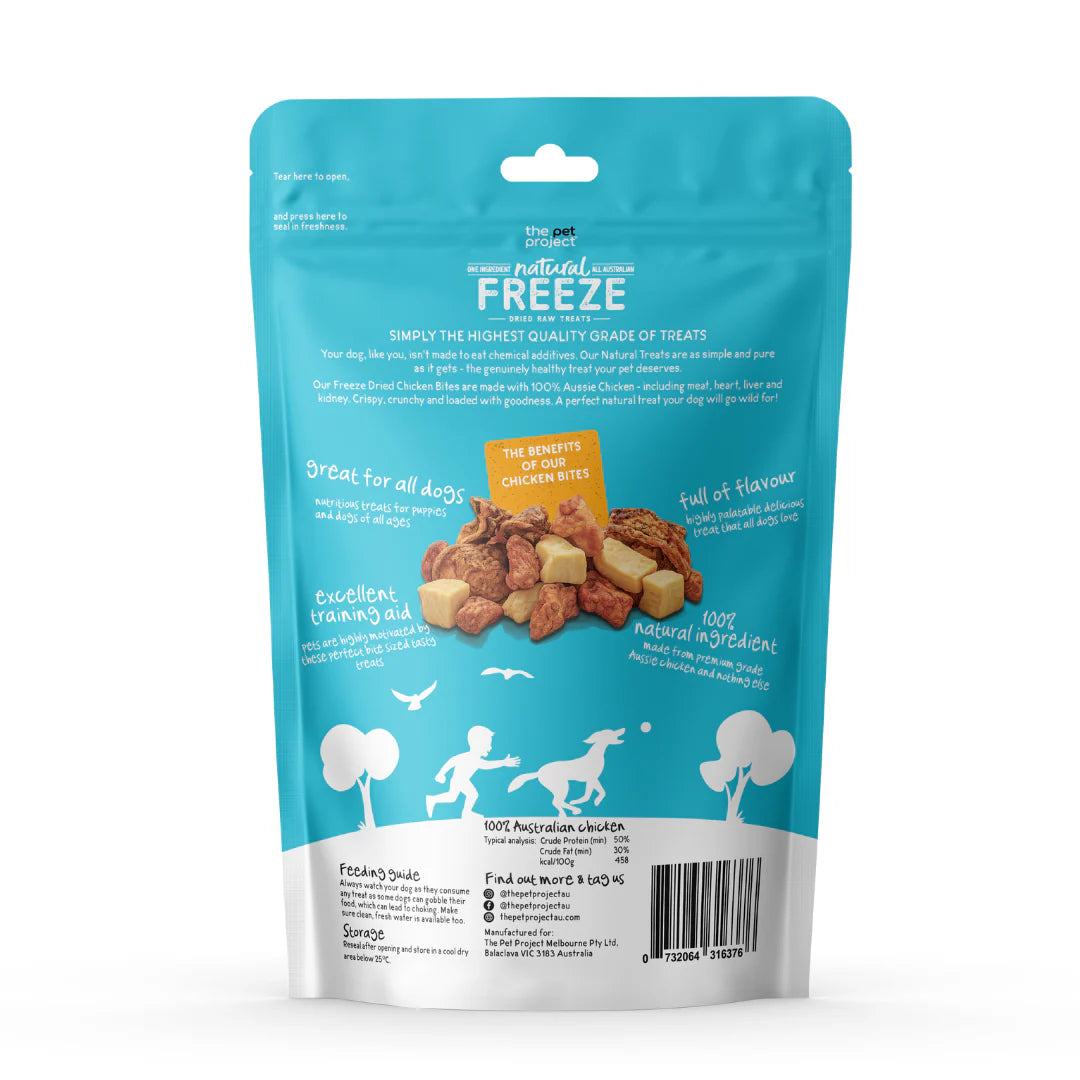 The Pet Projcet Pet Treats Freeze Dried Chicken Bites 50g