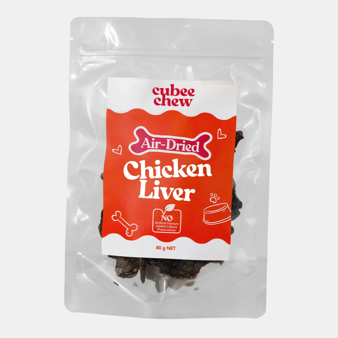 Cubee Chew Dog Treats Air-Dried Chicken Liver 80g