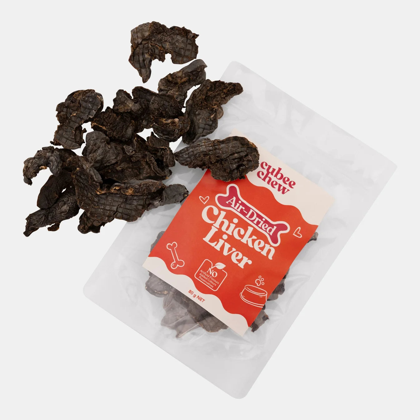 Cubee Chew Dog Treats Air-Dried Chicken Liver 80g