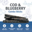 Icelandic+ Dog Treats Cod & Blueberry Combo Sticks 6 Sticks