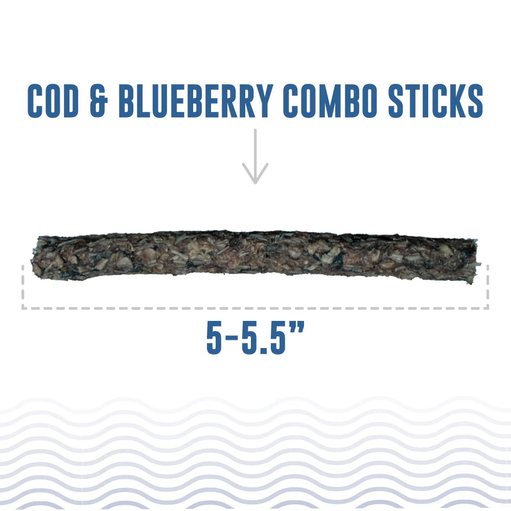 Icelandic+ Dog Treats Cod & Blueberry Combo Sticks 6 Sticks