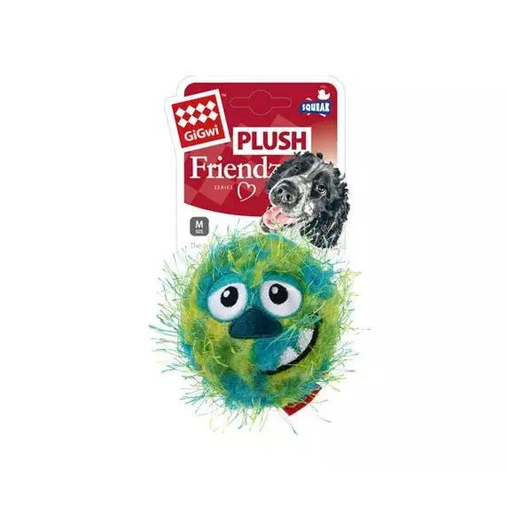 GiGwi Dog Toy - Crazy Ball with Squeaker Green/Blue Medium