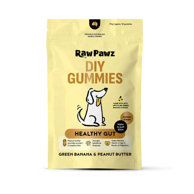 Raw Pawz DIY Gummies Healthy Gut Green Banana & Peanut Butter 90g