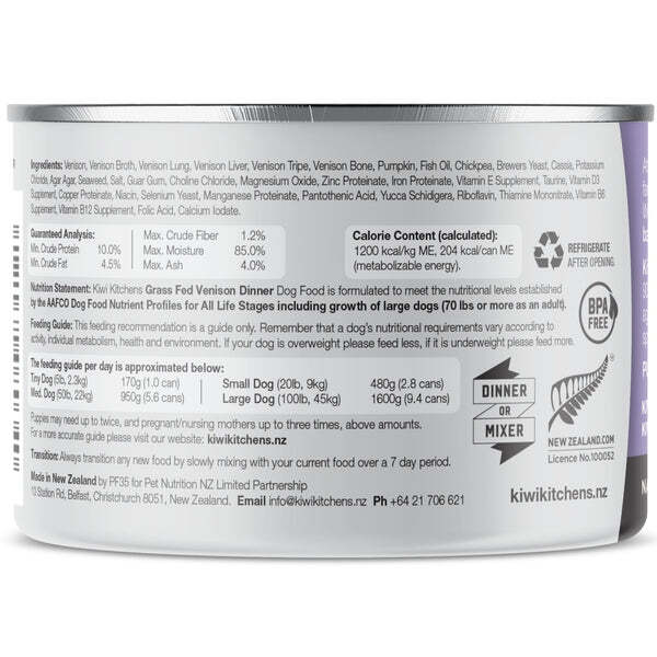 KIWI KITCHENS Adult Dog Wet Food Venison Dinner