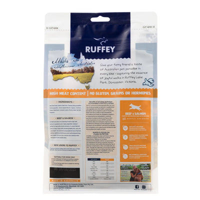 RUFFEY Air-Dried Dog Dry Food Beef & Salmon 454g