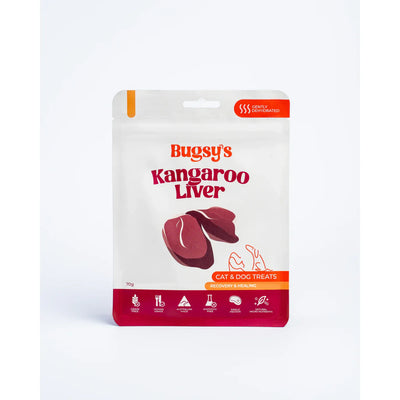 Bugsy's Dehydrated Pet Treat - Kangaroo Liver 70g