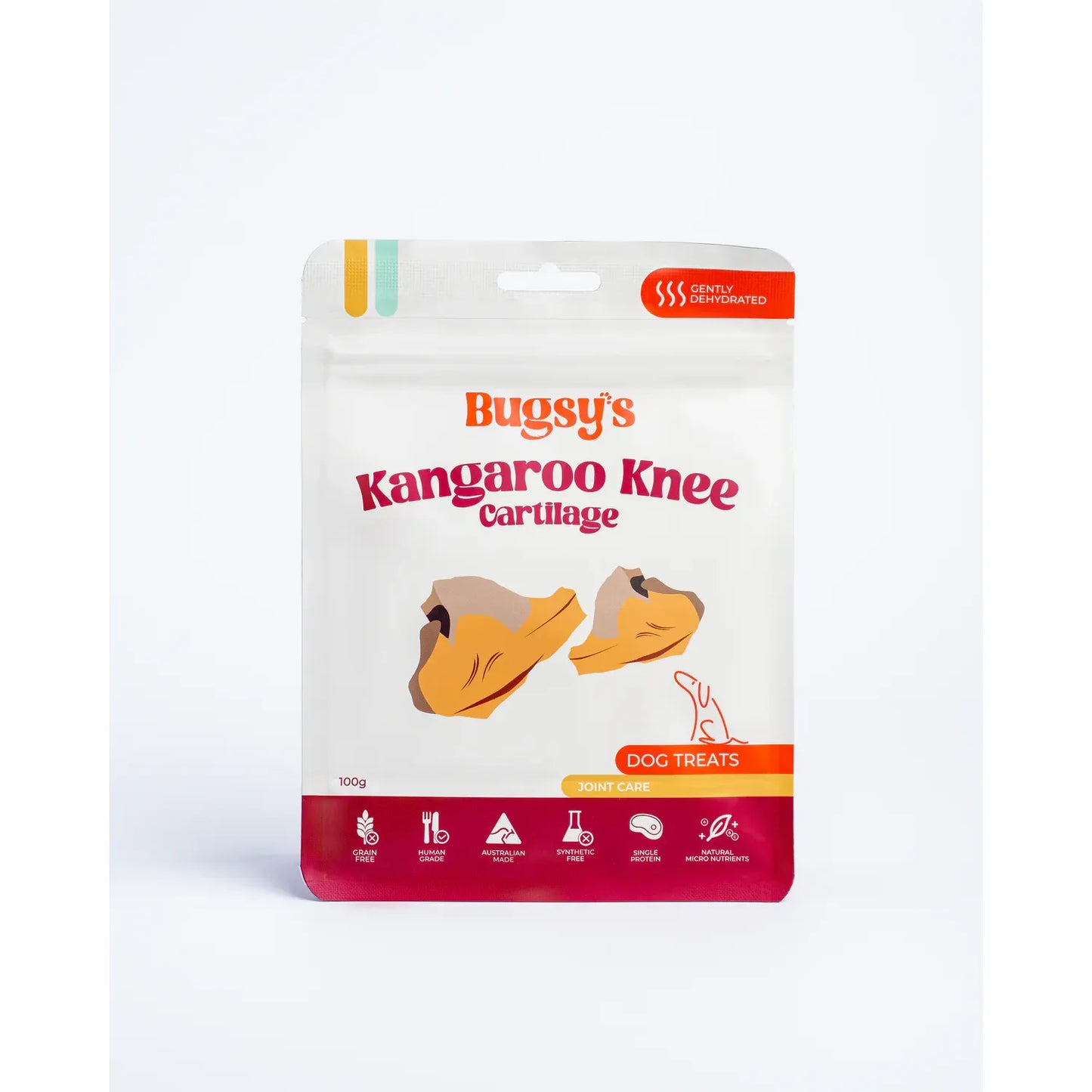 Bugsy's Dehydrated Pet Treat - Kangaroo Knee Cartilage 100g