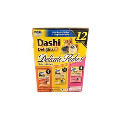 INABA Cat Dashi Delights Delicate Flakes Chicken Variety 12PK