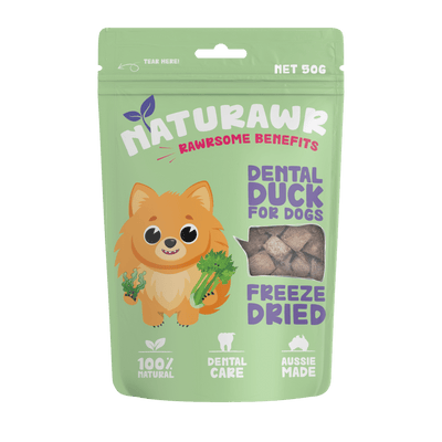 Naturawr Freeze-Dried Dog Treats Dental Ducks 50g