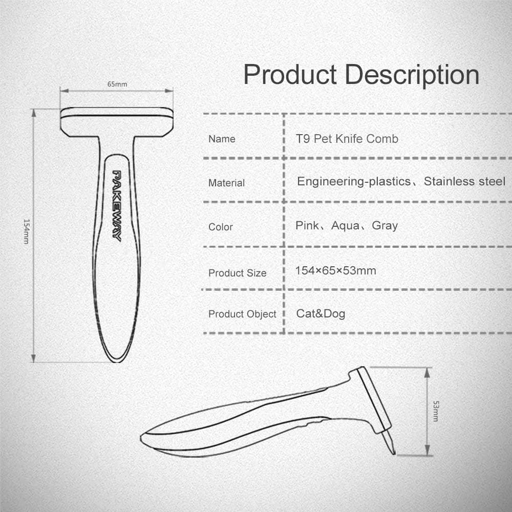 PAKEWAY T9 Pet Deshedding Comb