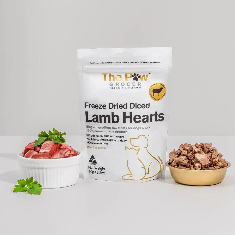 The Paw Grocer - Freeze Dried Diced Lamb Hearts