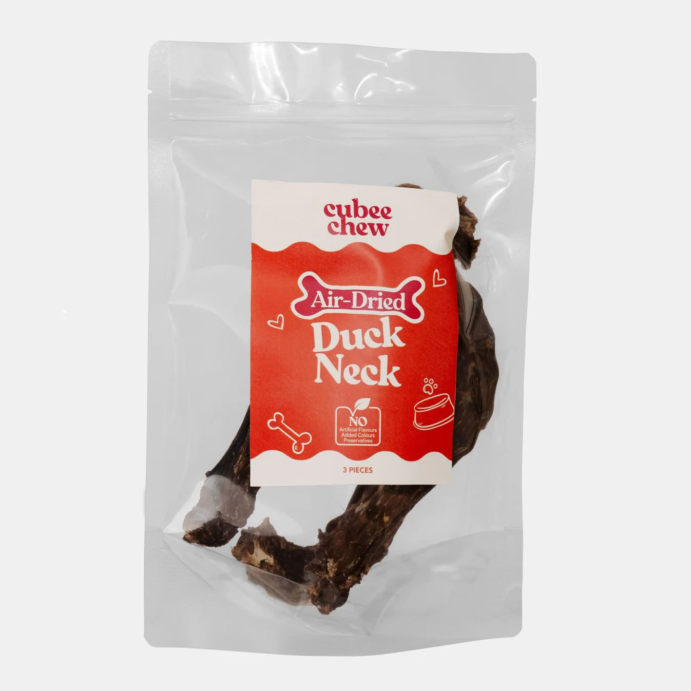 Cubee Chew Dog Treats Air-Dried Duck Neck 3pcs