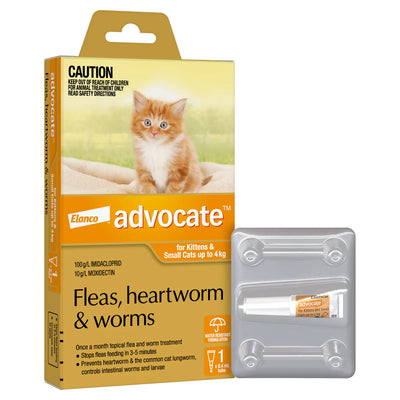 ADVOCATE Flea & Worming For Small Cats and Kittens 0-4Kg