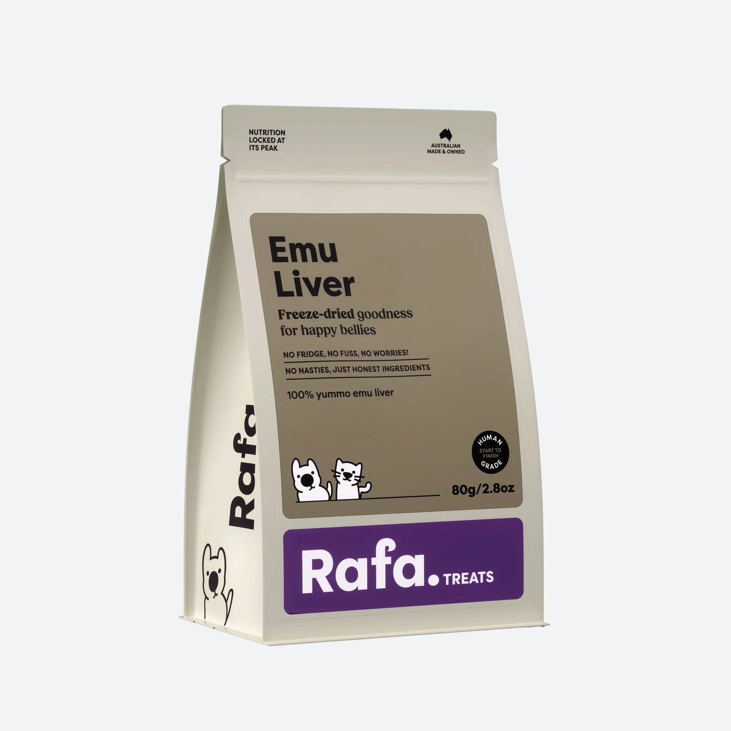 RAFA Raw Freeze-Dried Treats | Human-Grade Emu Liver 80g