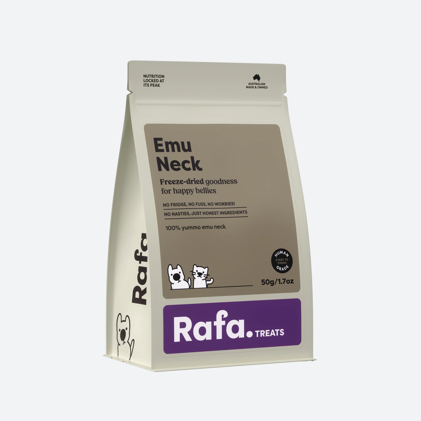 RAFA Raw Freeze-Dried Treats | Human-Grade Emu Neck 50g