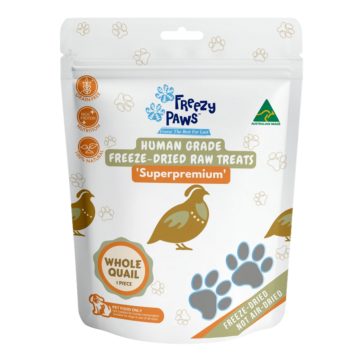 Freezy Paws - Freeze-Dried Raw Whole Quail 1 pc