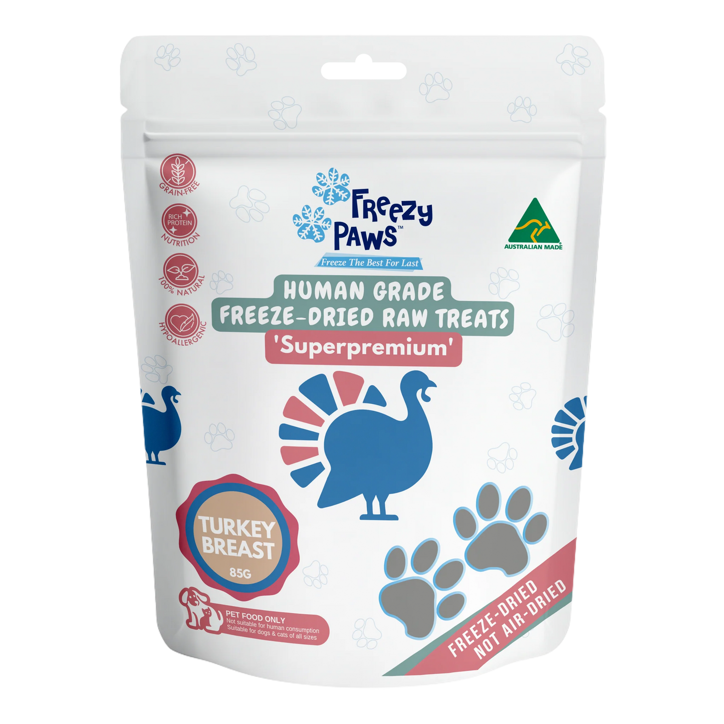 Freezy Paws - Freeze-Dried Turkey Breast Raw Treats 80g