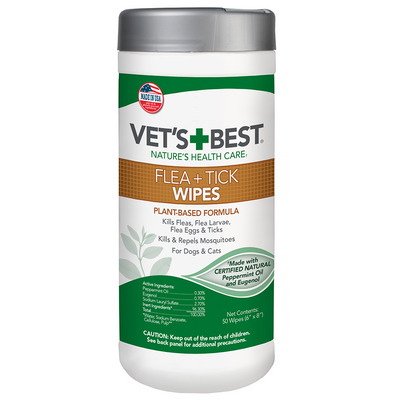 Vet's Best Flea & Tick Wipes for Dogs 50Wipes