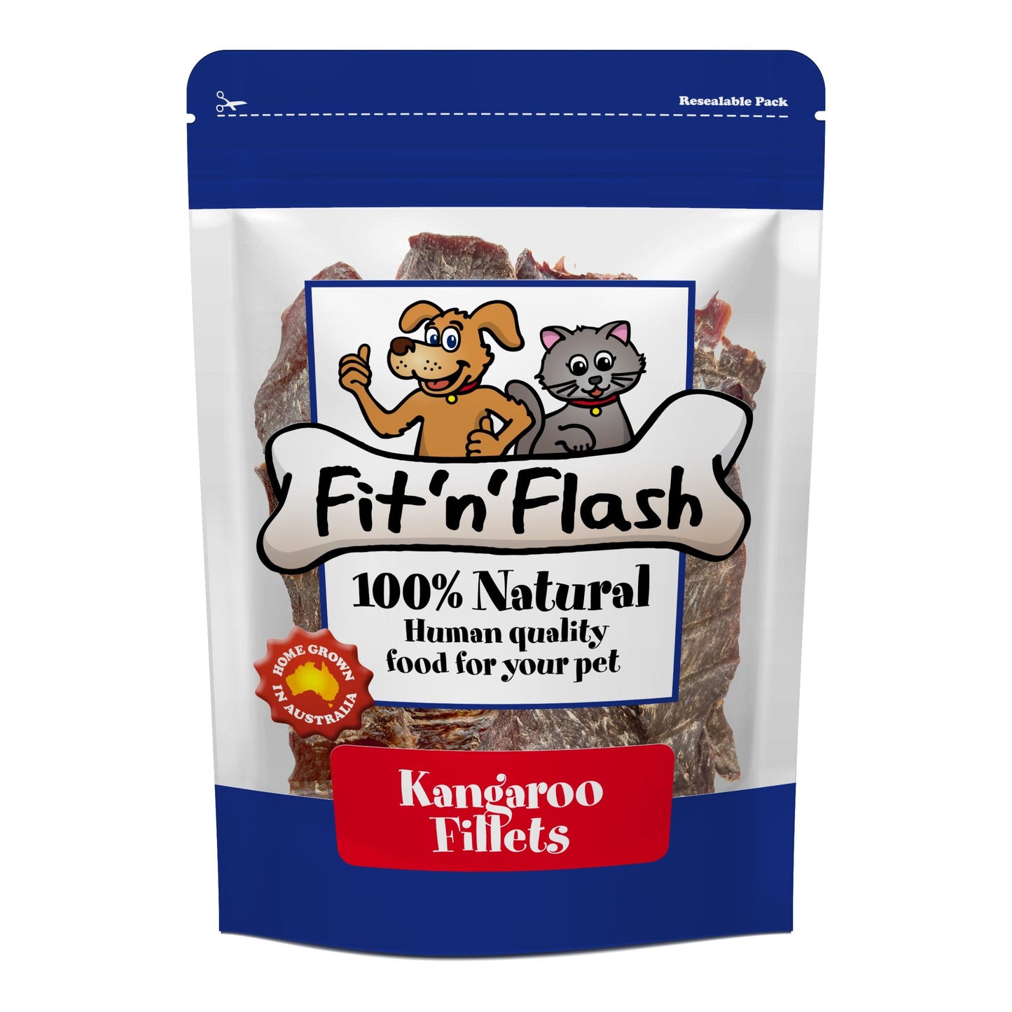Fit'n'Flash Kangaroo Fillets For Dogs and Cats 60g
