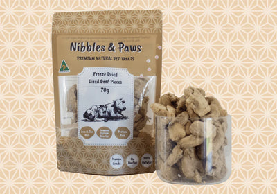 Nibbles & Paws Freeze Dried Diced Beef 70g