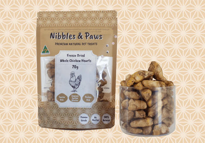 Nibbles & Paws Freeze Dried Chicken Hearts 70g