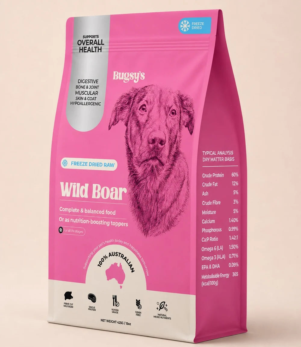 Bugsy's Freeze-Dried Dog Food Wild Boar