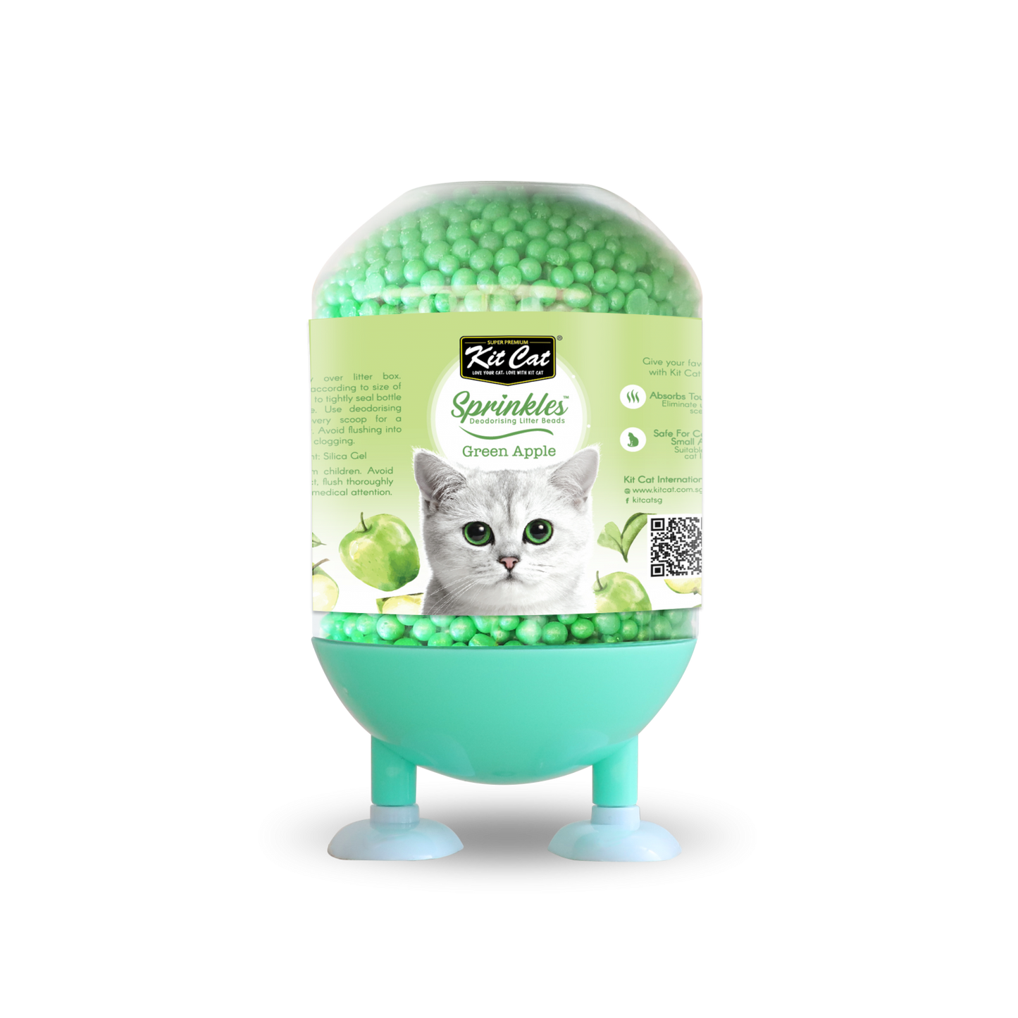 Kit Cat Deodorising Litter Sprinkles Green Apple 240g