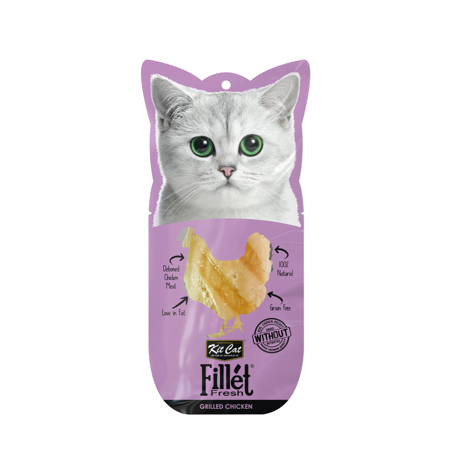 Kit Cat Fillet Fresh Cat Treat Grilled Chicken 30g