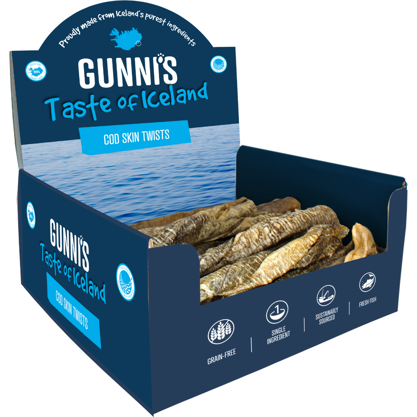 GUNNI'S Cod Skin Twists 8" Dog Treats