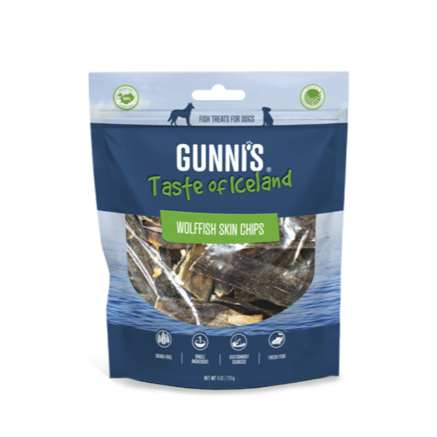 GUNNI’S Wolffish Skin Chips Dog Treats 227g