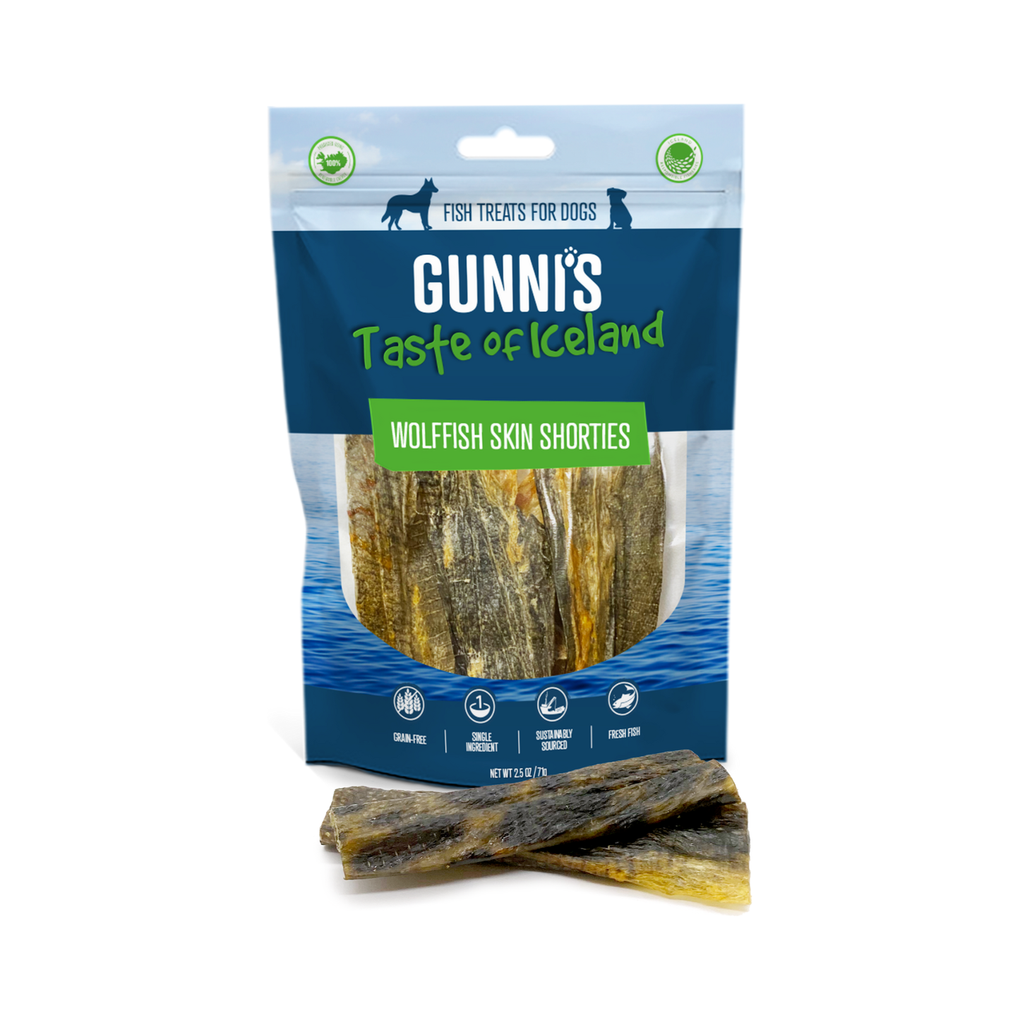 GUNNI'S Wolffish Skin Shorties Dog Treats 71g