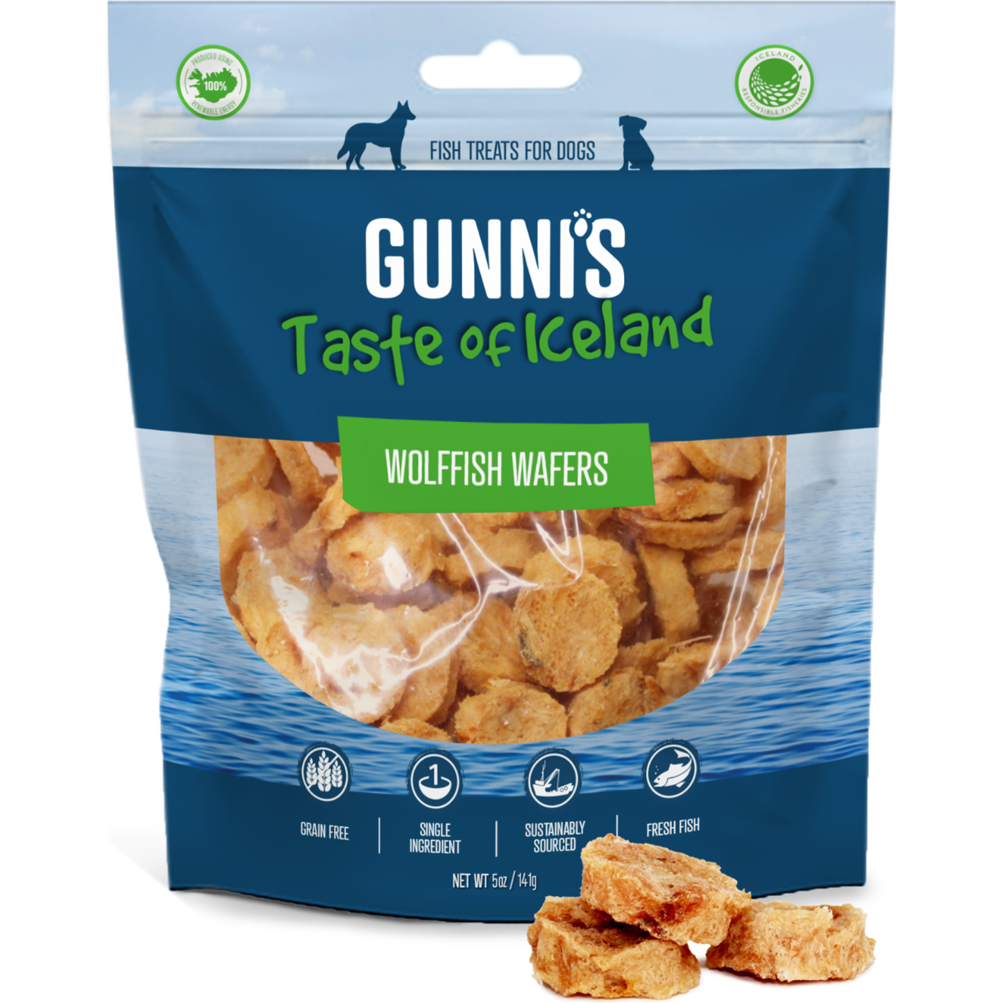 GUNNI’S Wolffish Wafers Dog Treats 141g