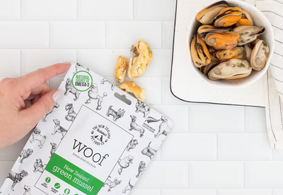 The New Zealand Natural Woof Freeze Dried Dog Treat Green Mussels 50g